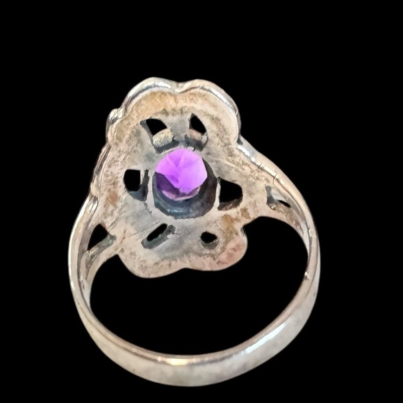 Vintage 💜Purple/Pink Amethyst🩷 Sterling Silver Ring (6.25) - Picture 9 of 10